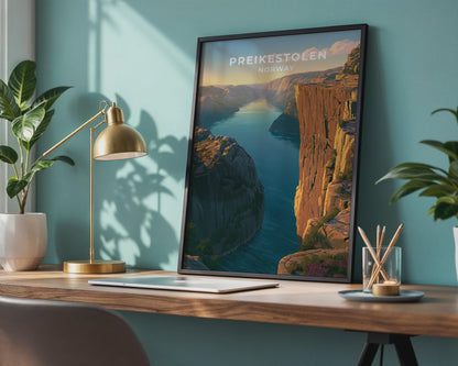 Preikestolen Norway Travel Poster