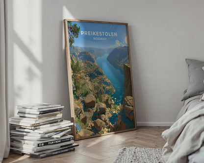 Preikestolen Norway Travel Poster
