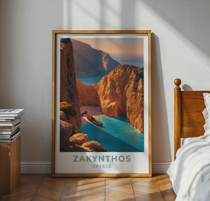 Zakynthos Greece Travel Poster