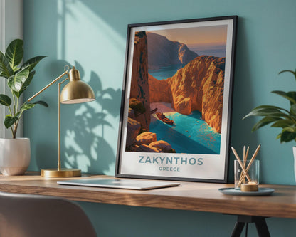 Zakynthos Greece Travel Poster