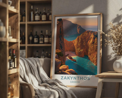 Zakynthos Greece Travel Poster