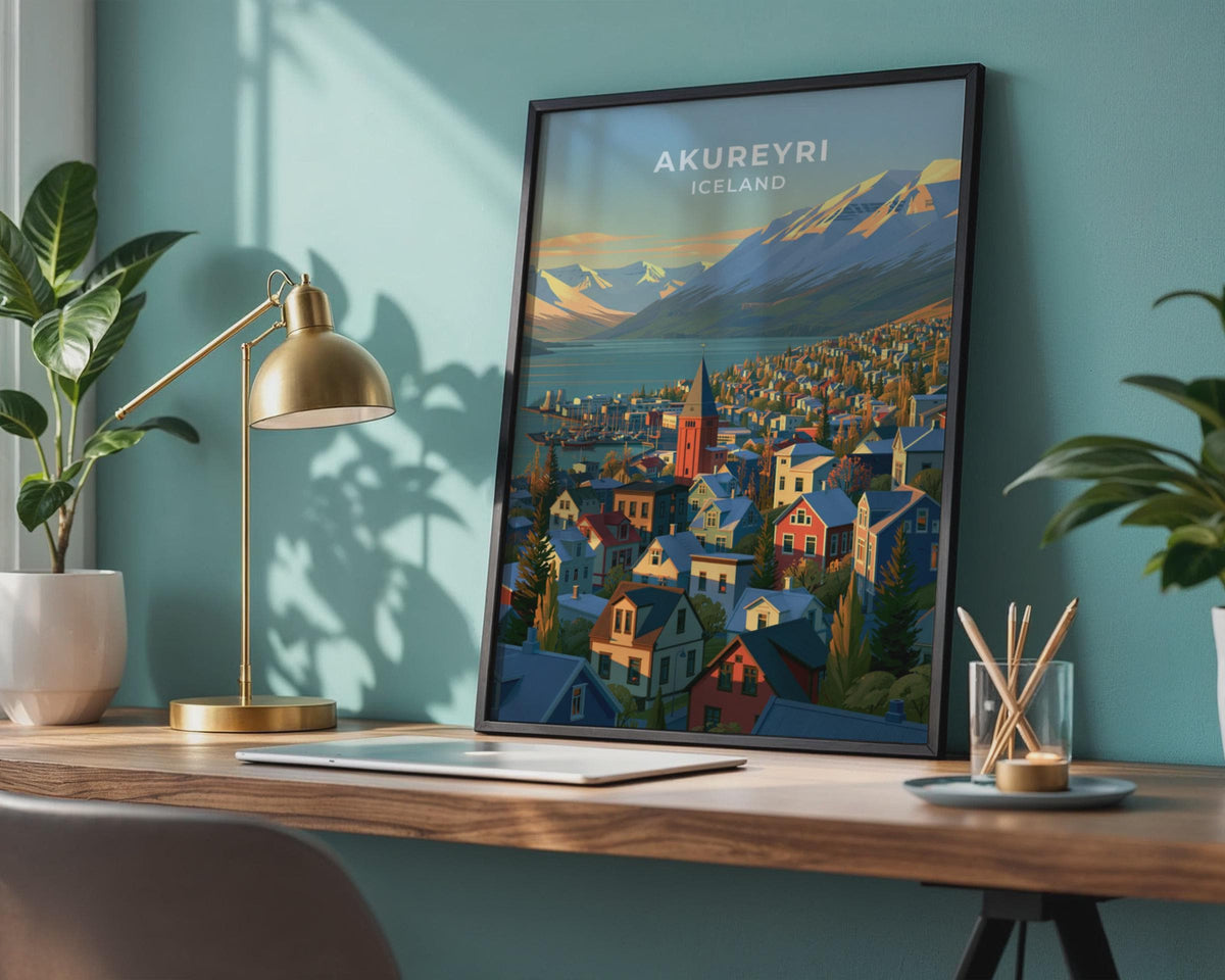 Akureyri Iceland Travel Poster