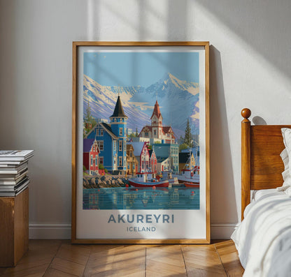 Akureyri Iceland Travel Poster
