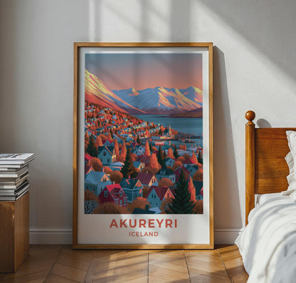 Akureyri Iceland Travel Poster