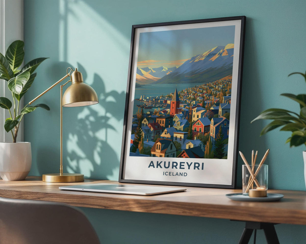 Akureyri Iceland Travel Poster