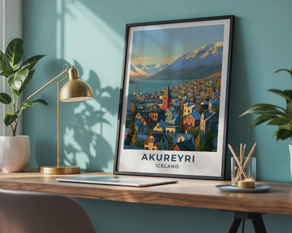 Akureyri Iceland Travel Poster