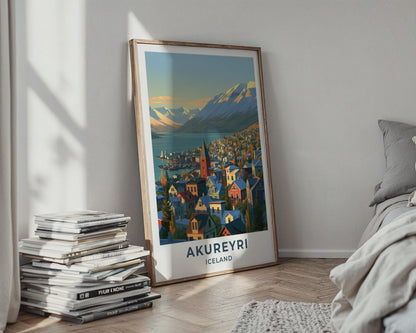 Akureyri Iceland Travel Poster