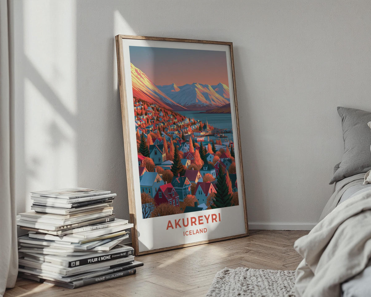 Akureyri Iceland Travel Poster