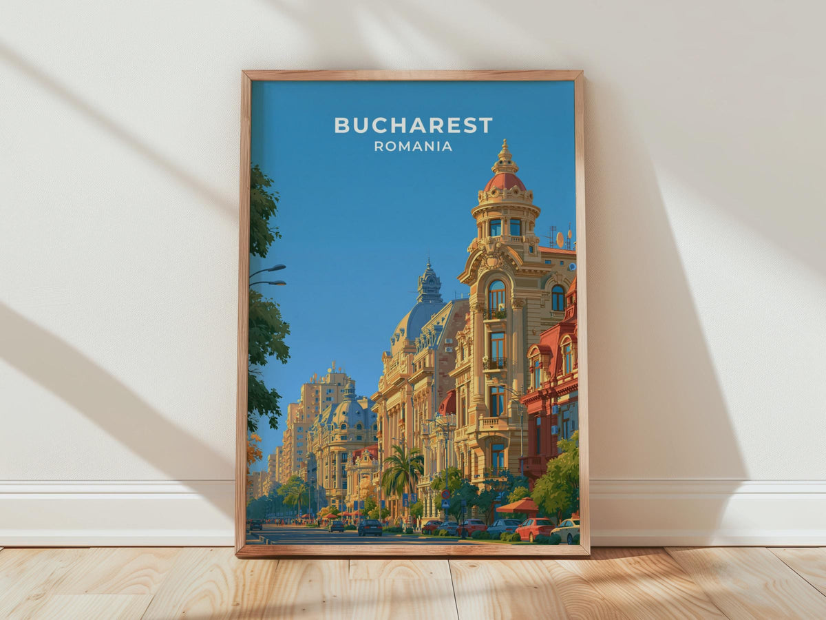 Bucharest Romania Travel Poster