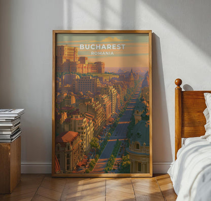 Bucharest Romania Travel Poster