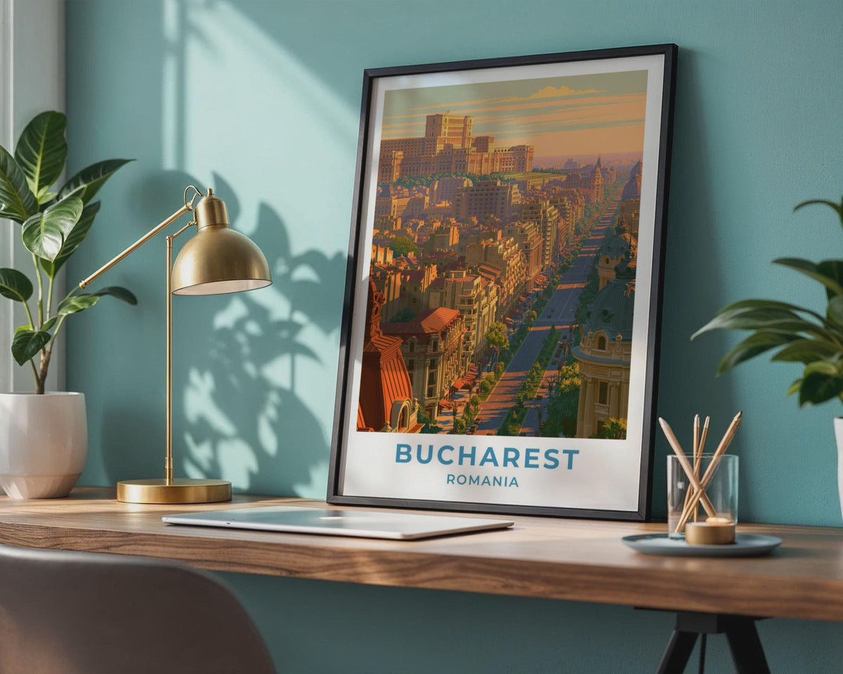 Bucharest Romania Travel Poster