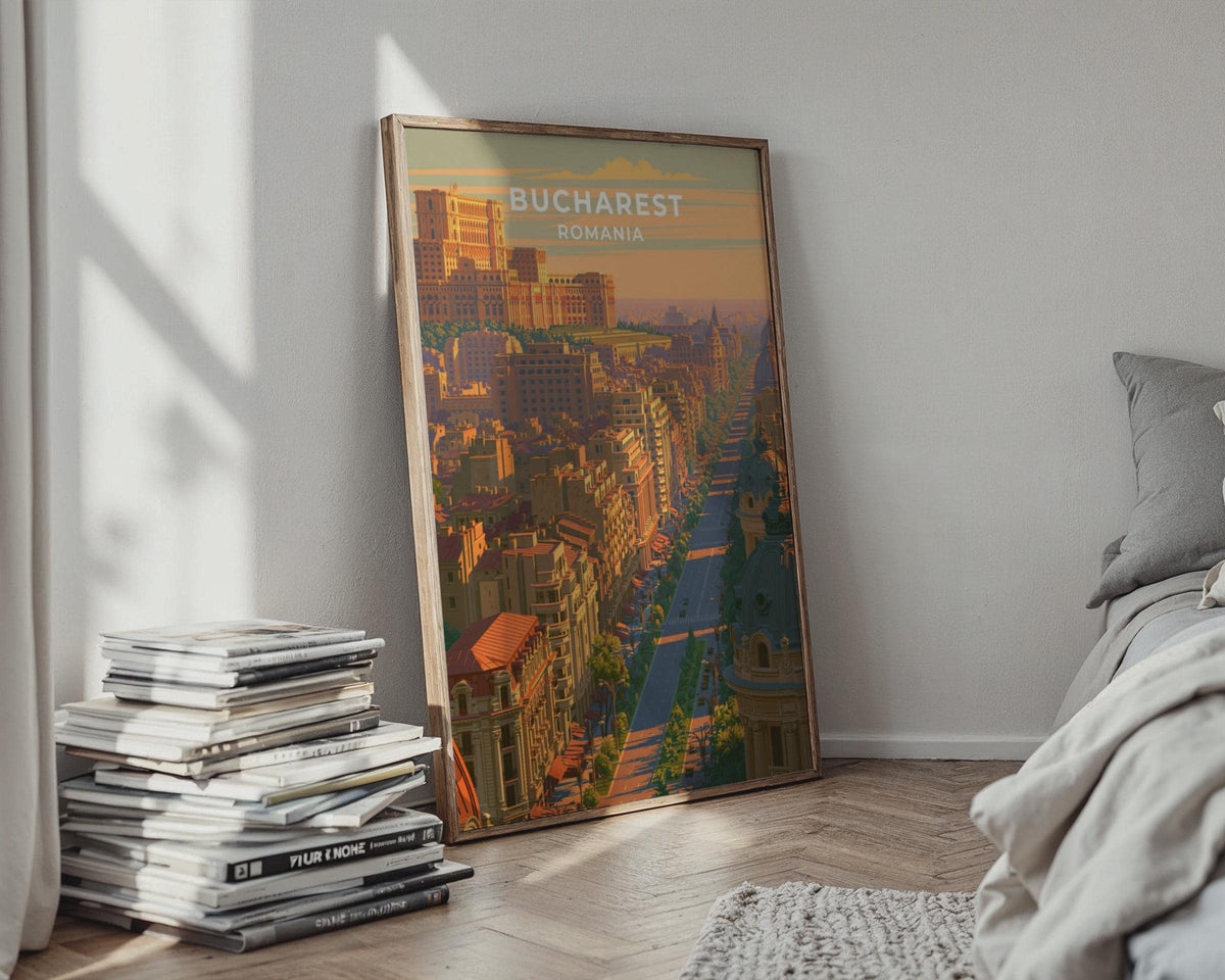 Bucharest Romania Travel Poster