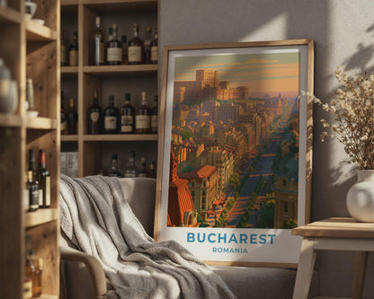Bucharest Romania Travel Poster