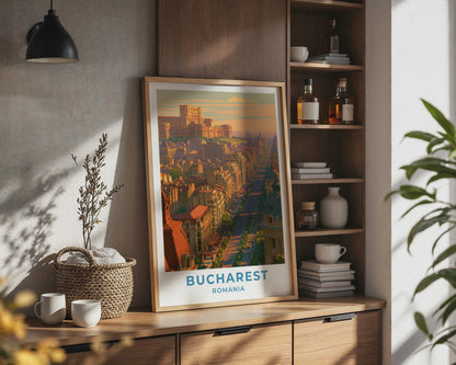 Bucharest Romania Travel Poster