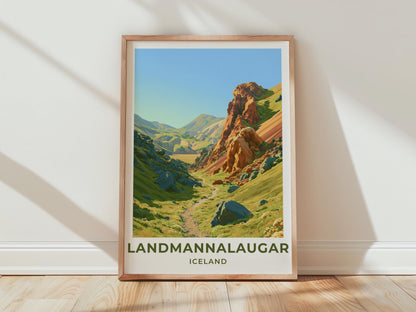 Landmannalaugar Iceland Travel Poster