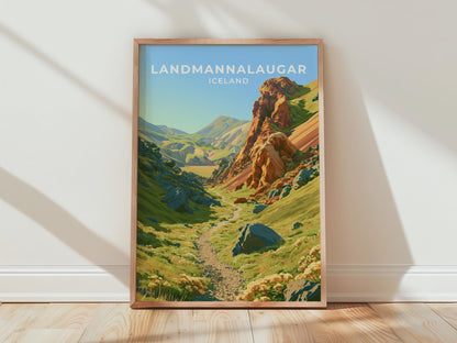 Landmannalaugar Iceland Travel Poster