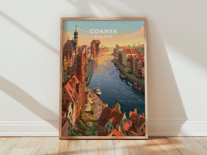 Gdansk Poland Travel Poster