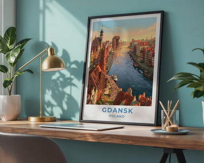 Gdansk Poland Travel Poster