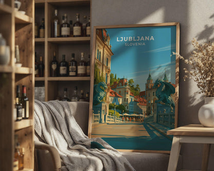 Ljubljana Slovenia Travel Poster