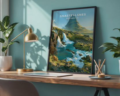 Snaefellsnes Peninsula Iceland Travel Poster