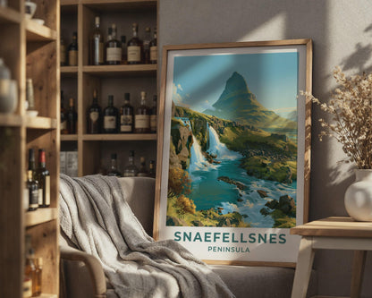 Snaefellsnes Peninsula Iceland Travel Poster