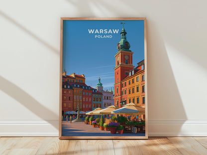 Warsaw Poland Travel Poster
