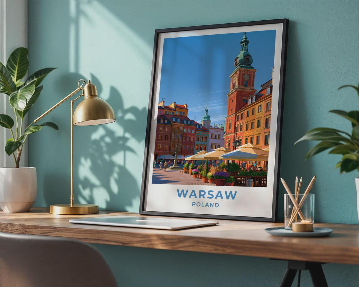 Warsaw Poland Travel Poster