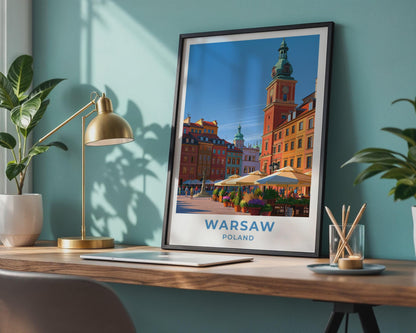 Warsaw Poland Travel Poster