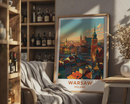 Warsaw Poland Travel Poster
