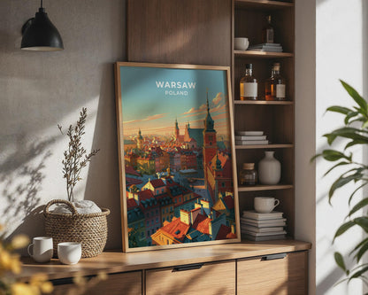 Warsaw Poland Travel Poster