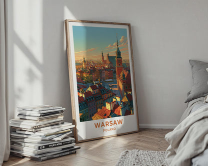 Warsaw Poland Travel Poster