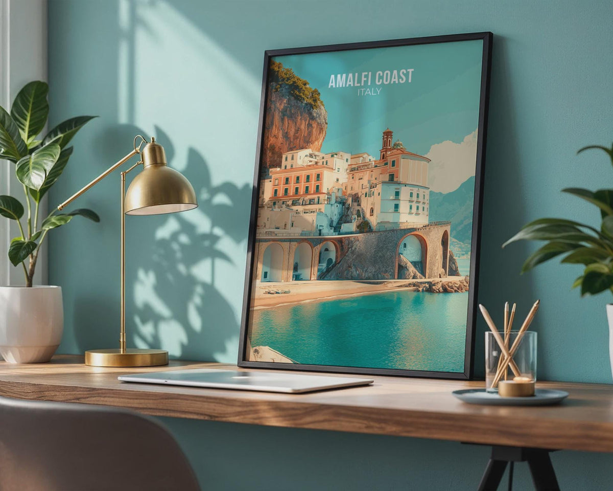 Italy Coastal Print Amalfi Coast Wall Art - WanderWall