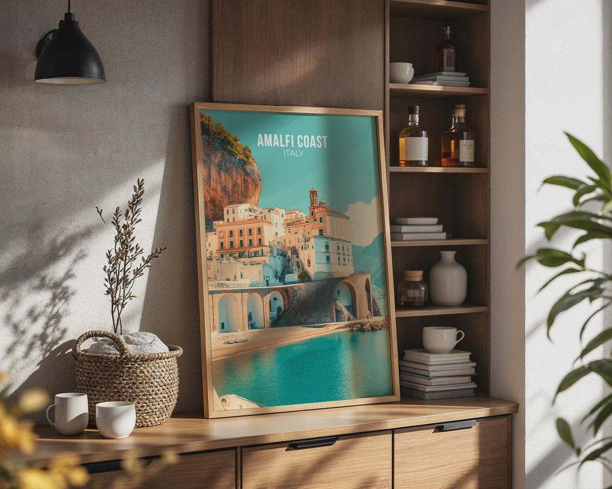 Italy Coastal Print Amalfi Coast Wall Art - WanderWall