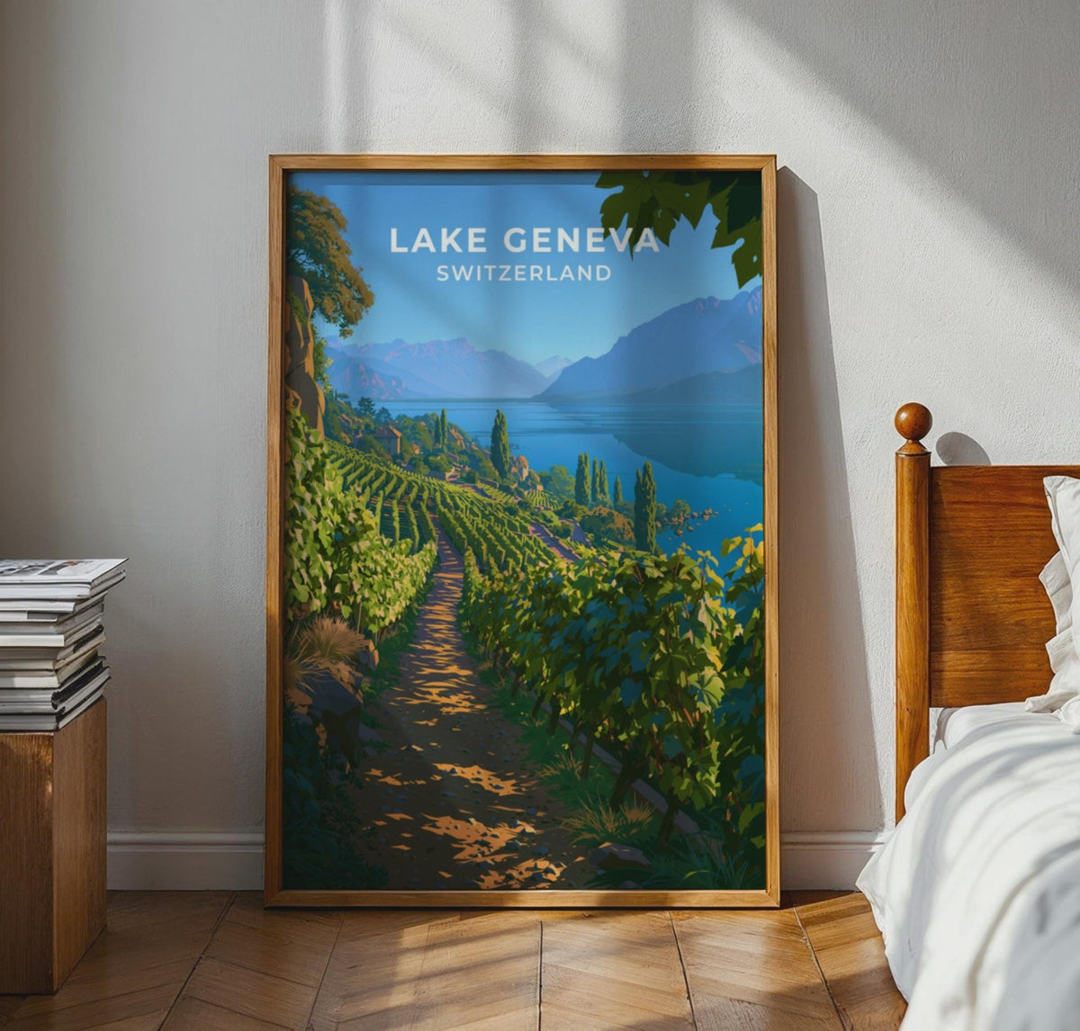 Lake Geneva Switzerland Travel Poster - WanderWall
