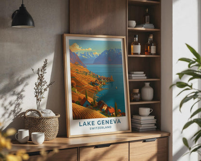 Lake Geneva Switzerland Travel Poster - WanderWall