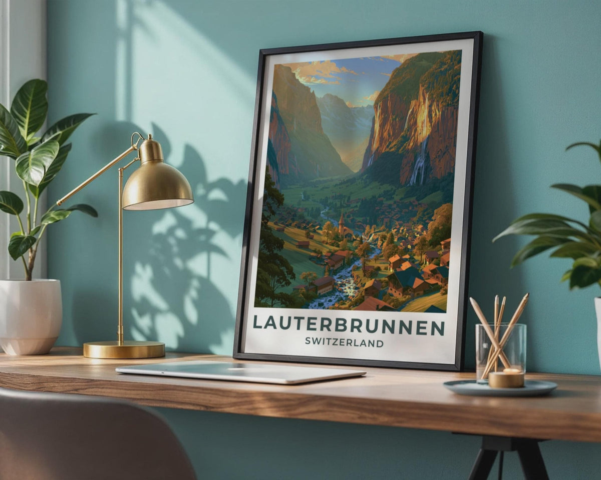 Lauterbrunnen Switzerland Travel Poster - WanderWall