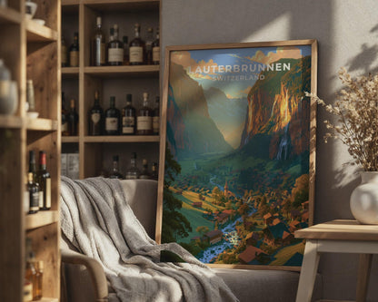 Lauterbrunnen Switzerland Travel Poster - WanderWall