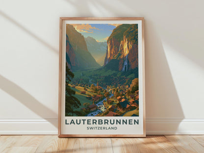 Lauterbrunnen Switzerland Travel Poster - WanderWall