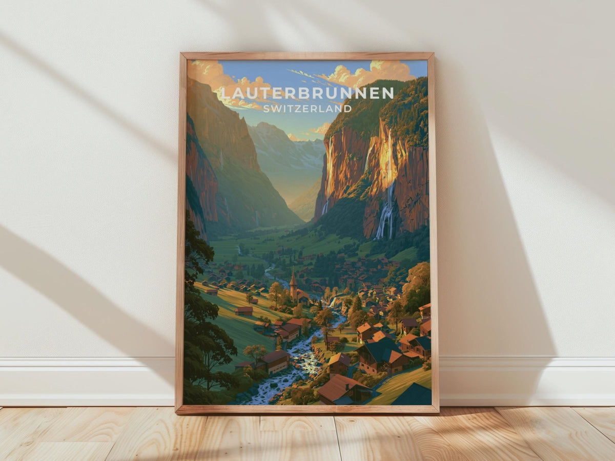 Lauterbrunnen Switzerland Travel Poster - WanderWall