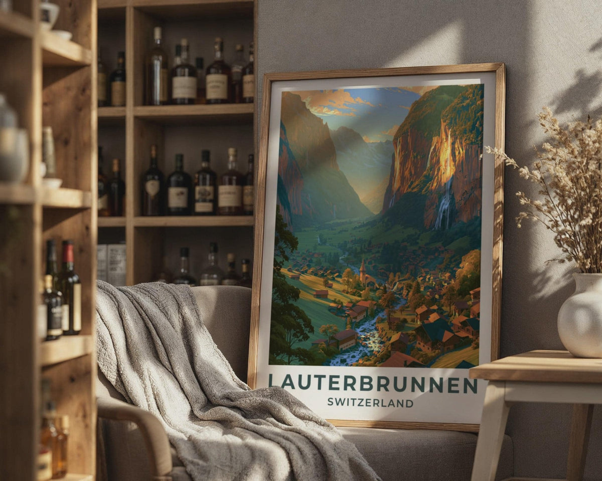 Lauterbrunnen Switzerland Travel Poster - WanderWall