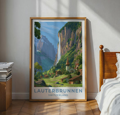 Lauterbrunnen Switzerland Travel Poster - WanderWall