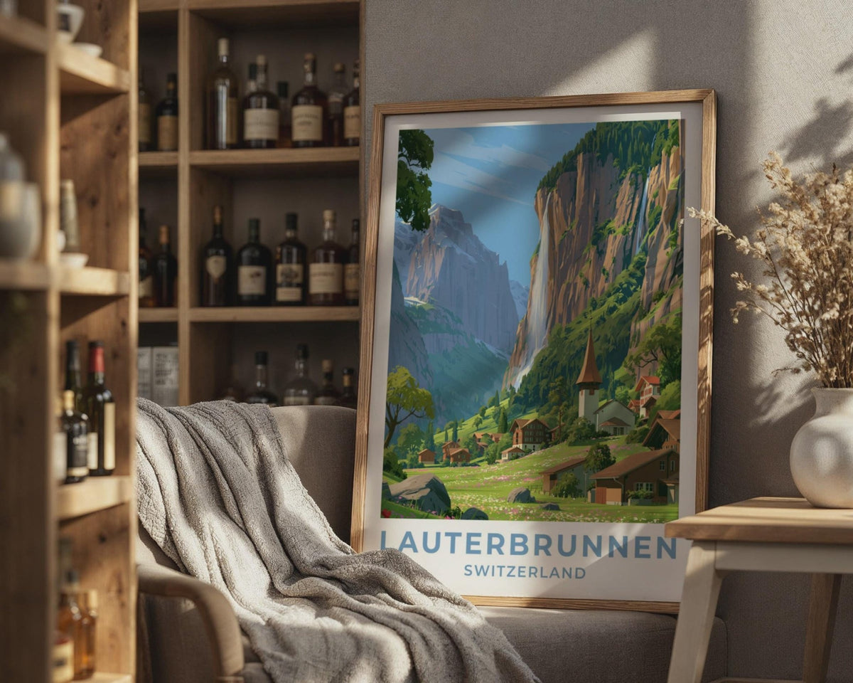 Lauterbrunnen Switzerland Travel Poster - WanderWall
