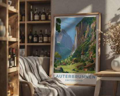 Lauterbrunnen Switzerland Travel Poster - WanderWall