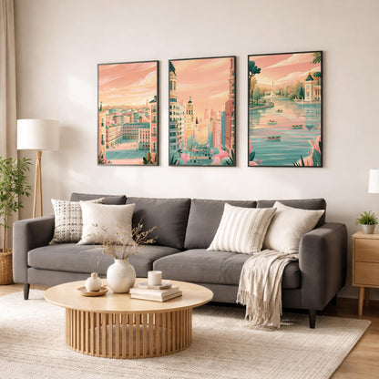 Madrid Set of 3 Posters | Madrid Gallery Wall Art - WanderWall