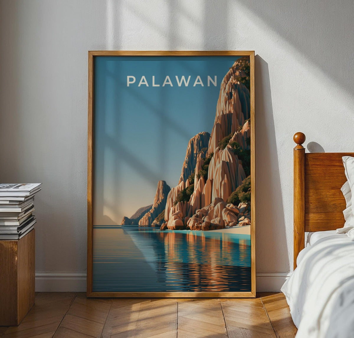 Palawan Philippines Print, Tropical Island Limestone Cliffs, Minimalist Wall Art - WanderWall
