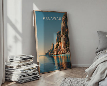 Palawan Philippines Print, Tropical Island Limestone Cliffs, Minimalist Wall Art - WanderWall