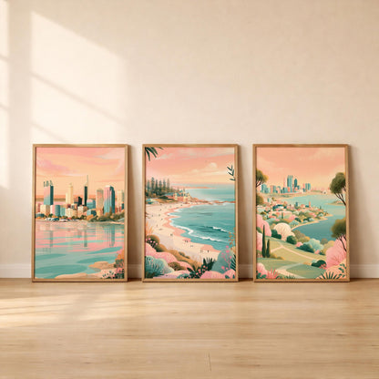 Perth Set of 3 Posters | Perth Gallery Wall Art - WanderWall