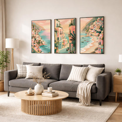 Positano Set of 3 Posters | Positano Gallery Wall Art - WanderWall