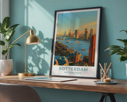 Rotterdam Netherlands Travel Poster - WanderWall