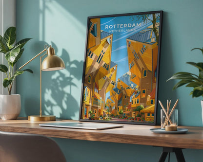 Rotterdam Netherlands Travel Poster - WanderWall
